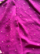 Pure Georgette Antique Banarasi Saree in Royal Wine with Floral Zari Weaving