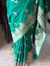 Pure Banarasi Katan Silk Saree – Aqua Green Shade