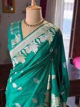 Pure Banarasi Katan Silk Saree – Aqua Green Shade