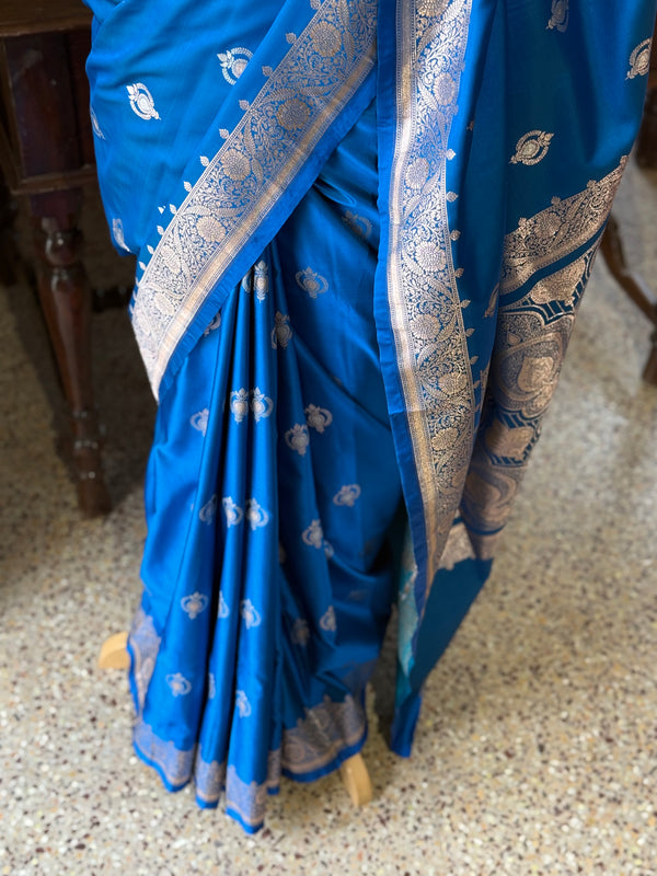 Pure Banarasi Katan Silk Saree – Sky Blue