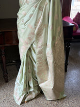 Pure Banarasi Katan Silk Saree – Mint Green
