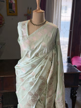 Pure Banarasi Katan Silk Saree – Mint Green