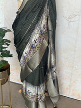 Crepe Silk Saree with Digital Print & Zari Woven Border