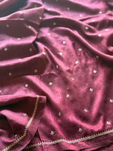 Handwoven Jute Tussar Silk Saree with All-Over Embellishments & Embroidered Blouse