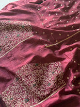 Handwoven Jute Tussar Silk Saree with All-Over Embellishments & Embroidered Blouse