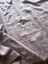 Pastel Jute Tussar Saree with Hand Embellishments & Minimal Border