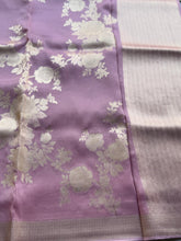 Vintage Rose Crepe Satin Saree with Gold Jaal & Floral Weaving