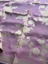 Vintage Rose Crepe Satin Saree with Gold Jaal & Floral Weaving
