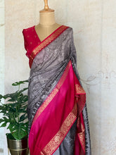Printed Pure Dola Silk Saree with Bentex Border
