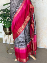 Printed Pure Dola Silk Saree with Bentex Border