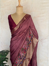 Crepe Silk Saree with Digital Print & Zari Woven Border