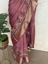 Crepe Silk Saree with Digital Print & Zari Woven Border