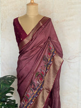 Crepe Silk Saree with Digital Print & Zari Woven Border