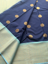 Semi Kanchi Silk Saree with Rudraksham Buttas & Zari Woven Border