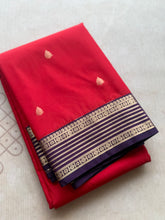 Semi Kanchi Silk Saree with Zari Buttas & Contrast Zari Border