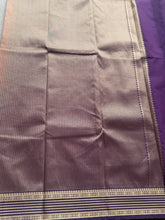 Semi Kanchi Silk Saree with Zari Buttas & Contrast Zari Border