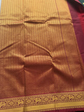 Semi Kanchi Silk Saree with Gold Peacock Buttas & Traditional Zari Border
