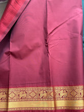 Semi Kanchi Silk Saree with Gold Peacock Buttas & Traditional Zari Border