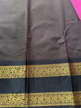 Semi Kanchi Silk Saree with Zari Lines, Buttas & Retta Petta Border