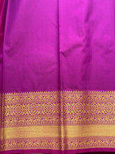 Semi Kanchi Silk Saree with Zari Stripes & Contrast Kanchi Border