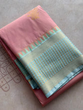 Semi Kanchi Silk Saree with Zari Buttas & Contrast Kanchi Border