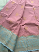 Semi Kanchi Silk Saree with Zari Buttas & Contrast Kanchi Border