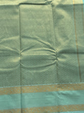 Semi Kanchi Silk Saree with Silver & Gold Zari Lines and Contrast Retta Petta Border