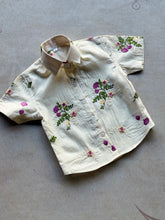 Multicolour Floral Embroidery Boys Shirts and Trousers Set - Purple