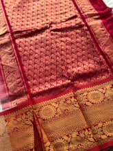 Kuppadam Silk Cotton Saree – Soft Beige & Red with Traditional Golden Zari Border