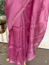 Vihira - Pure Silk Organza Saree with Subtle Sequin & Hakoba Lace Detailing