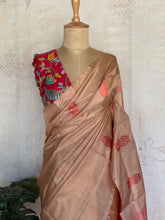 Madurai Pattu Saree with Contrast Red Pallu & Banarasi Blouse