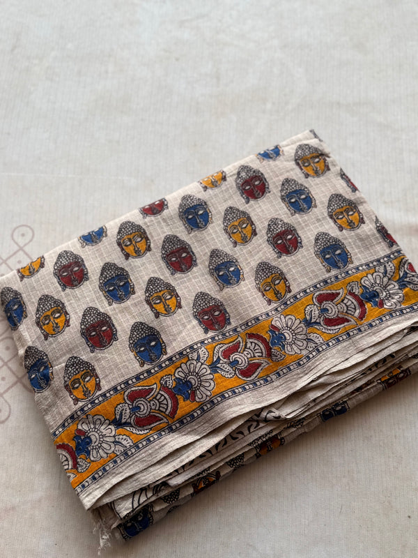 Kota Cotton Kalamkari Saree with Raja Rani & Musical Narrative Pallu