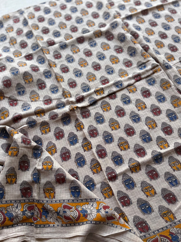 Kota Cotton Kalamkari Saree with Raja Rani & Musical Narrative Pallu