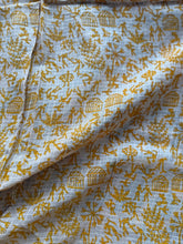 Kota Cotton Kalamkari Saree – Floral, Peacock & Ramayana Print with Contrast Blouse