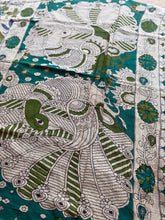 Kota Cotton Kalamkari Saree – Floral Vine Design with Peacock Pallu & Contrast Border