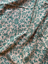 Kota Cotton Kalamkari Saree – Floral Vine Design with Peacock Pallu & Contrast Border