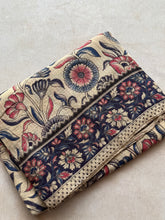 Kota Cotton Kalamkari Printed Saree with Floral Body & Elephant Pallu