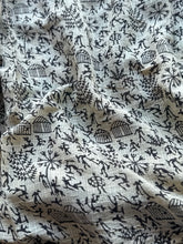 Kota Cotton Kalamkari Saree with Peacock Pallu & Fish Motifs – Green & Charcoal Edition