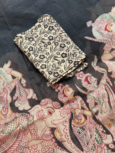 Kalahasti Pen Kalamkari Kota Saree with Cotton Blouse – Narrative Design