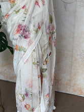 Floral Linen Silk Saree