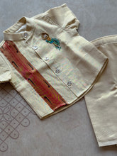 Velum Mayilum Boys Shirt & Dhoti Set with Paithani Detailing
