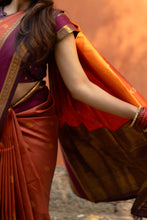 Semi Kanchi Silk Saree – Rust Orange Festive & Ethnic Wear