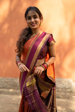 Semi Kanchi Silk Saree – Rust Orange Festive & Ethnic Wear