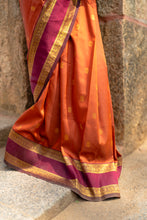 Semi Kanchi Silk Saree – Rust Orange Festive & Ethnic Wear