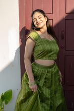 Anvidha Women Tussar Silk Top & Skirt Set with Subtle Zari Border | Designer Outfits