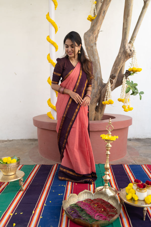 Devaki Sungudi Cotton Saree – Handcrafted Madurai Sungudi Saree in Soft Cotton