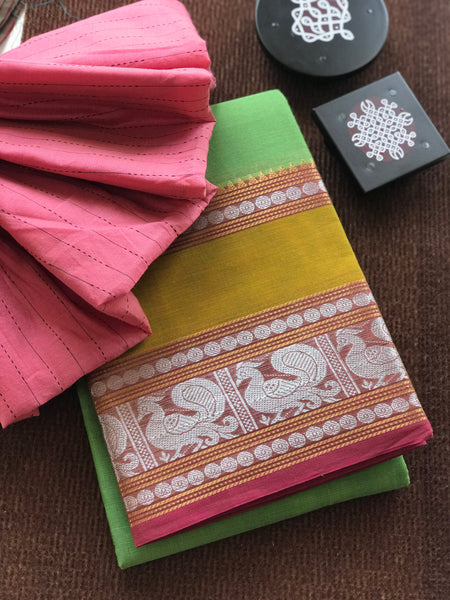 Chettinad Kanchi cotton saree – www.vannamayil.com