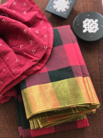 100 count chettinad pure cotton saree – www.vannamayil.com