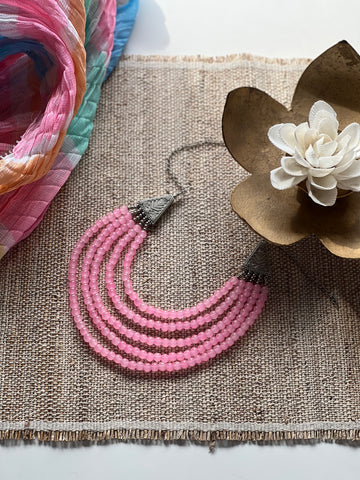 Pink  beaded  necklace