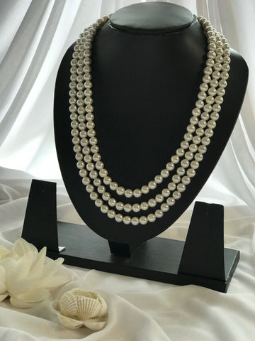 Pearl three strands necklace
